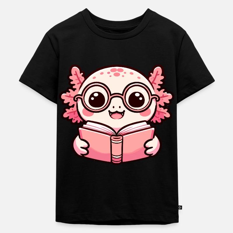 Professeur de lecture de livres Axolotl - T-shirt Premium bio Enfant - noir
