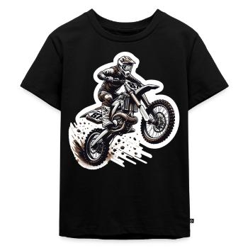 Motocross Moto Motocross Pilote Motocross Motocross - T-shirt Premium bio Enfant - noir - Devant - Mikhail (115cm)