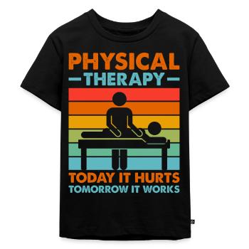 Physiotherapist Physiotherapist Physiotherapy - Kids Premium Organic T-Shirt - black - Front - Mikhail (115cm)
