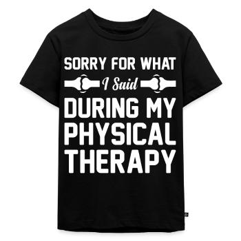 Physiotherapy, Physiotherapy, Therape, Massage - Kids Premium Organic T-Shirt - black - Front - Mikhail (115cm)