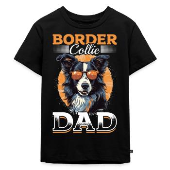 Chien Border Collie - Papa Border Collie - T-shirt Premium bio Enfant - noir - Devant - Mikhail (115cm)
