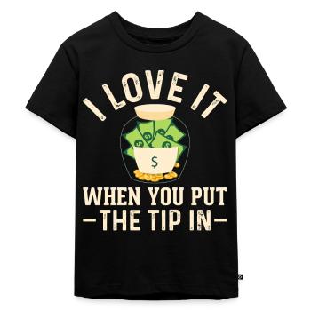 Gratuities Gratuities Tip Tip Waiter Service - Kids Premium Organic T-Shirt - black - Front - Mikhail (115cm)