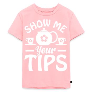 Trinkgeld Kellner Servicekraft Tip Restaurant - Kinder Premium Bio T-Shirt - Rosa - Vorne - AI Model Kid Female (0cm)