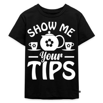 Gratuities: Waiter, Waiter, Waiter, Tip, Restaurant - Kids Premium Organic T-Shirt - black - Front - Mikhail (115cm)