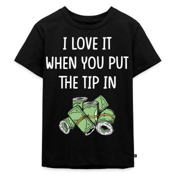 Gratuities Tip Waiter Service Coffee Checkout - Kids Premium Organic T-Shirt - black - Front - Mikhail (115cm)
