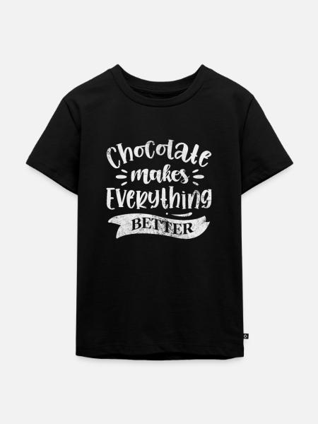 Schokolade - Kinder Premium Bio T-Shirt - Schwarz
