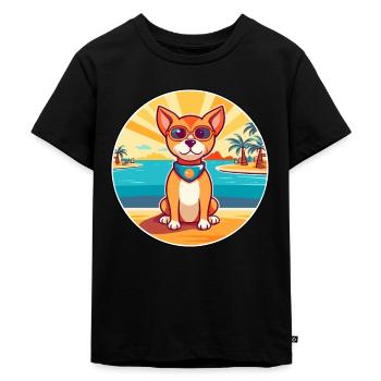 Perro de Presa Mallorquinische Hunderasse Cartoon Kawaii - Kinder Premium Bio T-Shirt - Schwarz - Vorne - Mikhail (115cm)