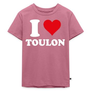 I Love Toulon Gift Tourism - Kids Premium Organic T-Shirt - mauve - Front - Hailey (125cm)