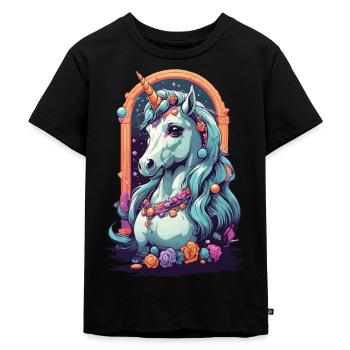 Licorne magique Pastel Fantasy Design - T-shirt Premium bio Enfant - noir - Devant - Mikhail (115cm)