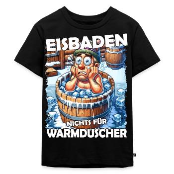 Eisbaden Winterbaden Lustig - Kinder Premium Bio T-Shirt - Schwarz - Vorne - Mikhail (115cm)