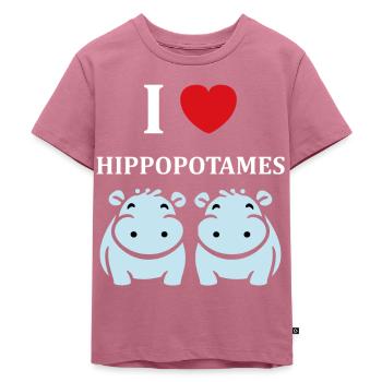 amour petit hippopotame - T-shirt Premium bio Enfant - mauve - Devant - Hailey (125cm)