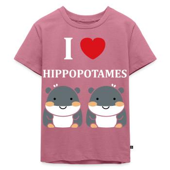 amour petit hippopotame - T-shirt Premium bio Enfant - mauve - Devant - Hailey (125cm)
