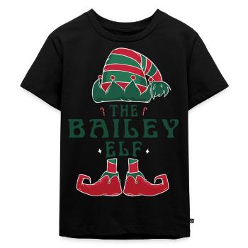 Der Bailey Elf Pyjama für lustige Weihnachtsfeiertage - Kinder Premium Bio T-Shirt - Schwarz - Vorne - Mikhail (115cm)