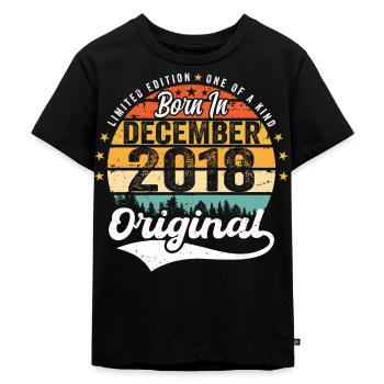 Original Dezember 2018 Jahrgang Geburtstag 2018 - Kinder Premium Bio T-Shirt - Schwarz - Vorne - Mikhail (115cm)