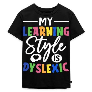 Funny Dyslexia Awareness - Kids Premium Organic T-Shirt - black - Front - Mikhail (115cm)