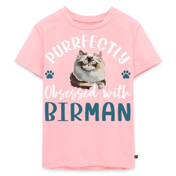 Obsédé par le Birman - T-shirt Premium bio Enfant - rose - Devant - AI Model Kid Female (0cm)