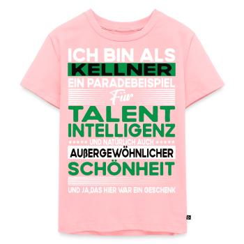Kellner Bescheiden - Lustiger Spruch - Kinder Premium Bio T-Shirt - Rosa - Vorne - AI Model Kid Female (0cm)