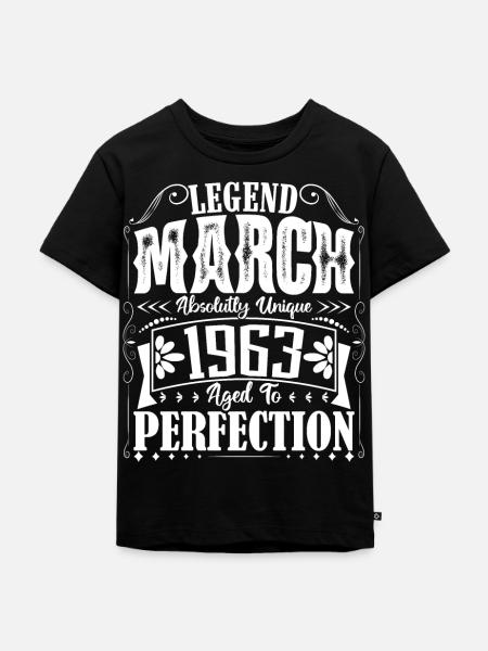 Mars 1963. Cadeau d'Anniversaire mars 1963. March. - T-shirt Premium bio Enfant - noir