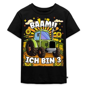 Traktor Geburtstag 3 Jahre - Kinder Premium Bio T-Shirt - Schwarz - Vorne - Mikhail (115cm)