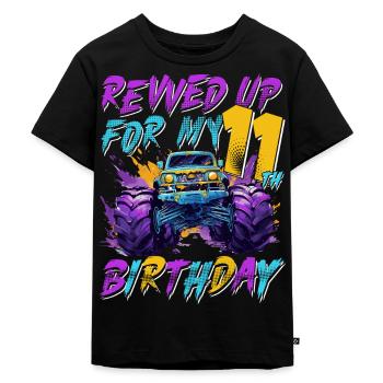 11th Birthday Gift Monster Truck 11 Years - Kids Premium Organic T-Shirt - black - Front - Mikhail (115cm)