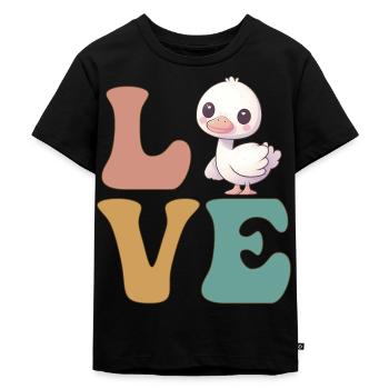 Oies mignonnes d’oie canard - T-shirt Premium bio Enfant - noir - Devant - Mikhail (115cm)