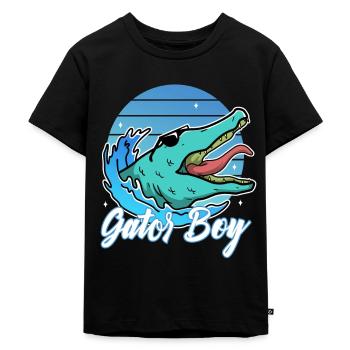 Gator Boy - Kinder Premium Bio T-Shirt - Schwarz - Vorne - Mikhail (115cm)