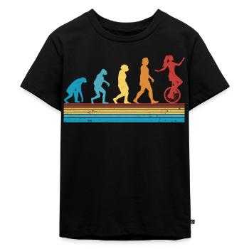 Unicycle Evolution Unicyclist - Kids Premium Organic T-Shirt - black - Front - Mikhail (115cm)