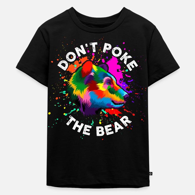 Fass den Bären nicht an - Kinder Premium Bio T-Shirt - Schwarz