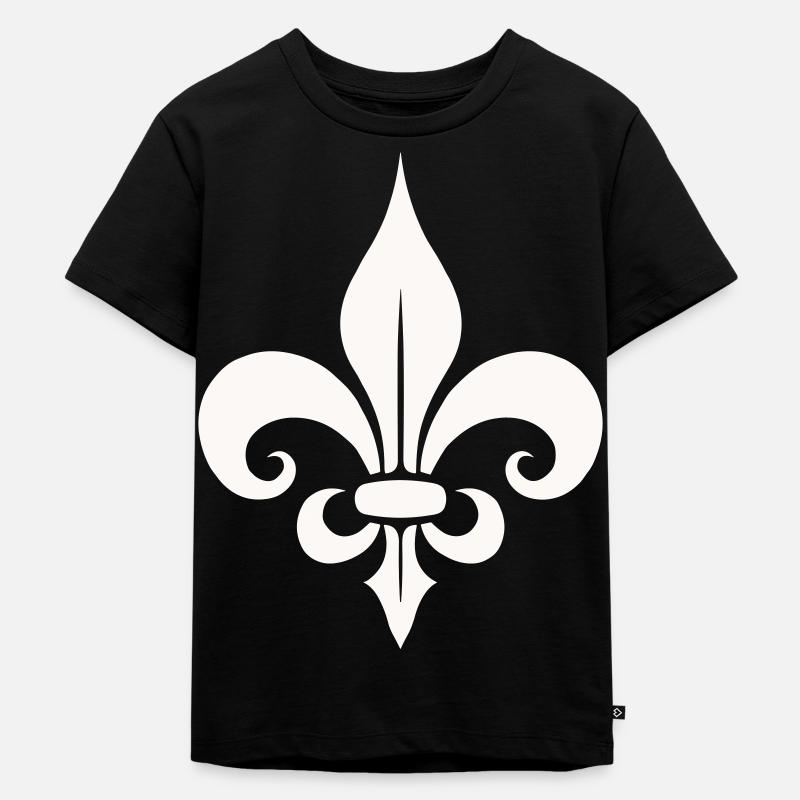 Symbolisches Fleur de Lis-Design - Kinder Premium Bio T-Shirt - Schwarz