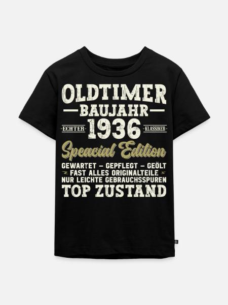 88th Birthday Vintage Retro Shirt 1936 - Kids Premium Organic T-Shirt - black