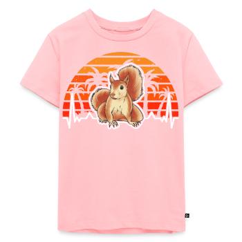Eichhörnchen Herzschlag - Kinder Premium Bio T-Shirt - Rosa - Vorne - AI Model Kid Female (0cm)