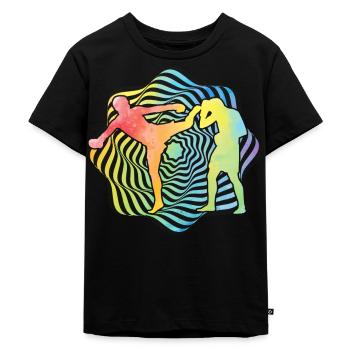 Muay Thai - Kids Premium Organic T-Shirt - black - Front - Mikhail (115cm)