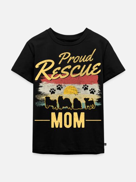Hunderettung Mama Straßenhund - Kinder Premium Bio T-Shirt - Schwarz
