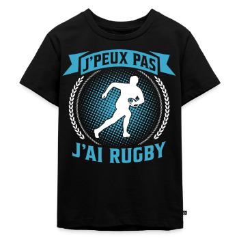 je peux pas j'ai rugby - T-shirt Premium bio Enfant - noir - Devant - Mikhail (115cm)