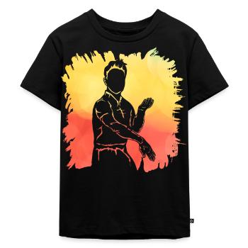 Wing Chun - Kinder Premium Bio T-Shirt - Schwarz - Vorne - Mikhail (115cm)