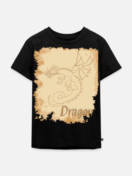 Uralter Drache - Kinder Premium Bio T-Shirt - Schwarz