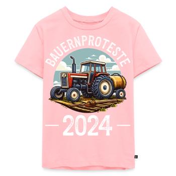 Unity and Determination in Agriculture - Kids Premium Organic T-Shirt - rose - Front - AI Model Kid Female (0cm)