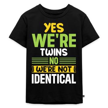 Oui nous sommes jumeaux, non nous ne sommes pas identiques - T-shirt Premium bio Enfant - noir - Devant - Mikhail (115cm)