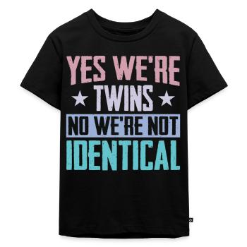 Oui, nous sommes jumeaux, non, nous ne sommes pas identiques - T-shirt Premium bio Enfant - noir - Devant - Mikhail (115cm)