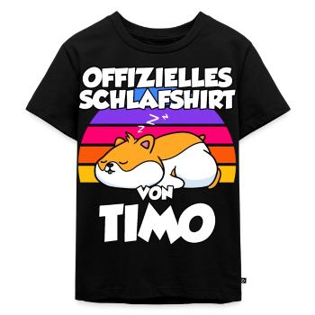 Offizielles Schlafshirt Von Timo - Kinder Premium Bio T-Shirt - Schwarz - Vorne - Mikhail (115cm)
