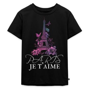 Paris, France, Tour Eiffel, Souvenir - T-shirt Premium bio Enfant - noir - Devant - Mikhail (115cm)