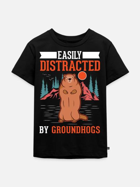 Murmeltier Groundhog Waldmurmeltier - Kinder Premium Bio T-Shirt - Schwarz