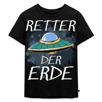 OVNI SAUVEUR DE LA TERRE - T-shirt Premium bio Enfant - noir - Devant - Mikhail (115cm)