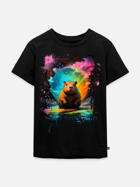 Capybara - Kinder Premium Bio T-Shirt - Schwarz