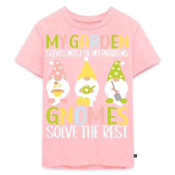 Garden Gnomes Gardening - Kids Premium Organic T-Shirt - rose - Front - AI Model Kid Female (0cm)
