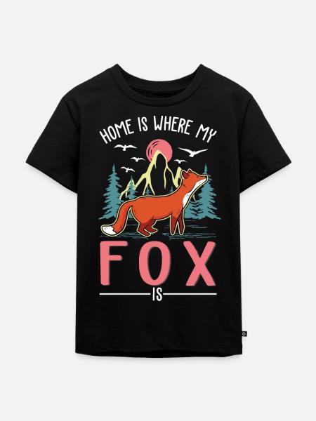 Fuchs Geschenk Rotfuchs - Kinder Premium Bio T-Shirt - Schwarz