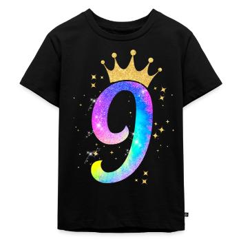 9. Geburtstag Geschenkidee Für 9 Jahre Alt - Kinder Premium Bio T-Shirt - Schwarz - Vorne - Mikhail (115cm)