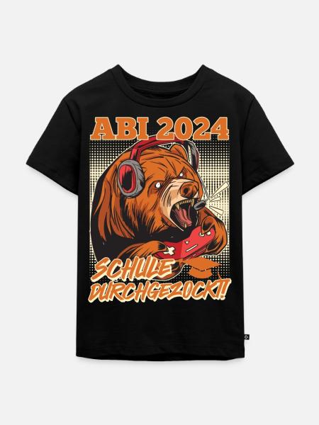 Abi 2024 School Played Through Gamer Funny - Kids Premium Organic T-Shirt - black