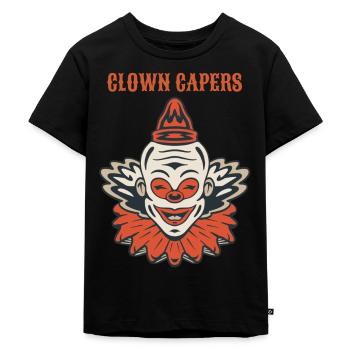Circus Clown Funny Scary Creep Jester Spooky Joker - Kinder Premium Bio T-Shirt - Schwarz - Vorne - Mikhail (115cm)