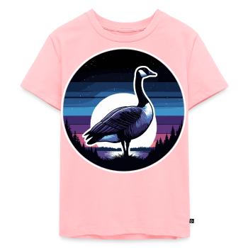Wunderschöner kanadischer Gans Vintage Sonnenuntergang - Kinder Premium Bio T-Shirt - Rosa - Vorne - AI Model Kid Female (0cm)